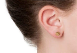 Point 4 Stud Earrings, Bent Circle 11 Point 4 Stud Earrings, Bent Circle -Home Furnishing Store kei tominaga point 4 stud bent circle earring gold 3